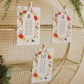 Rustieke Wildflower Bloemen Bruiloft Tafel Plan Ka Kaart
