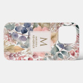 Rustieke Wildflower Bloemen Waterverf Monogram Naa Case-Mate iPhone Case (Achterkant (horizontaal))
