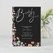 Rustieke Wildflower Bridal Bash Kaart (Staand voorkant)