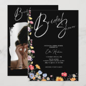 Rustieke Wildflower Bridal Bash Kaart (Voorkant / Achterkant)