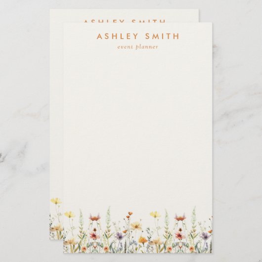 Rustieke Wildflower Briefpapier (Voorkant / Achterkant)