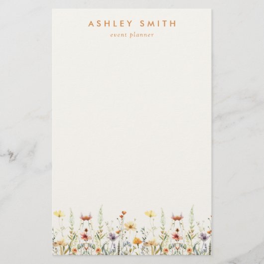 Rustieke Wildflower Briefpapier (Voorkant)