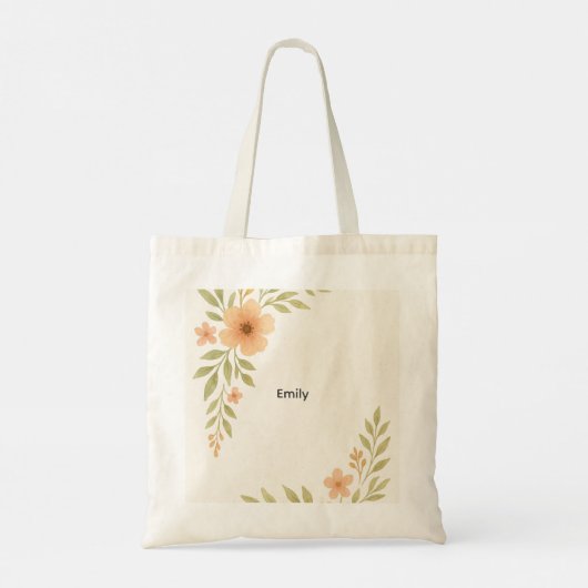 Rustieke Wildflower Bruidsmeisje Canvas tas (Achterkant)