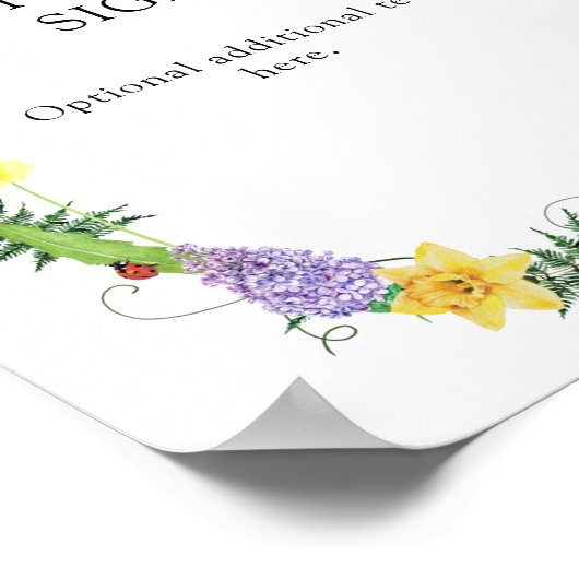 Rustieke Wildflower bruiloft aangepaste tekst Poster (Hoek)