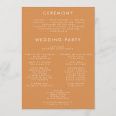 Rustieke Wildflower bruiloft ceremonie Programma (Achterkant)