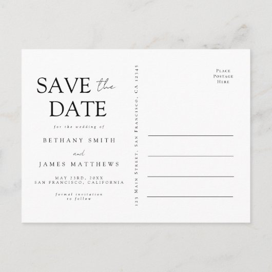 Rustieke Wildflower bruiloft Save the Date Briefka Uitnodiging Briefkaart (Achterkant)