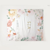 Rustieke Wildflower bruiloft Tapestry Wandkleed (Voorkant (horizontaal))