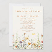 Rustieke Wildflower Engagement Party Kaart (Voorkant)