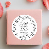 Rustieke Wildflower Folk Bruiloft Save The Date Ronde Sticker