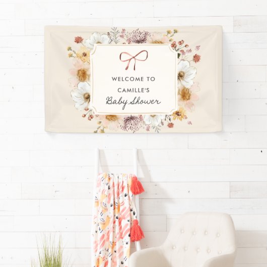 Rustieke Wildflower Garden Baby shower Banner (Insitu)