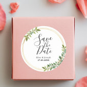 Rustieke Wildflower Groene Bruiloft Save The Date Ronde Sticker