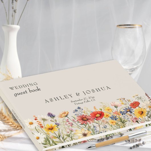 Rustieke Wildflower Herfst en Zomer Bloemen Bruilo Gastenboek