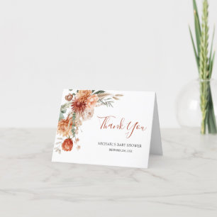 Rustieke Wildflower Herfst in Liefde Baby shower G Bedankkaart