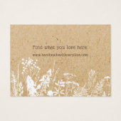 Rustieke Wildflower Ketting Display Kaart (Achterkant)