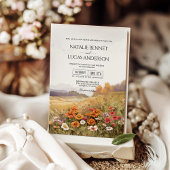 Rustieke Wildflower Landschap Landschap Wedding Kaart