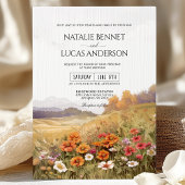 Rustieke Wildflower Landschap Landschap Wedding Kaart
