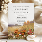 Rustieke Wildflower Landschap Landschap Wedding Kaart