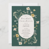 Rustieke Wildflower Lijst Groene Bruids Luncheon Kaart (Voorkant)