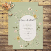 Rustieke Wildflower Lijst Sage Groen Save The Date