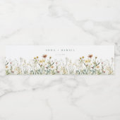 Rustieke Wildflower Meadow Wedding Waterfles Etiket (Enkel label)