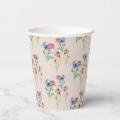 Rustieke Wildflower Poppy Daisy Coneflower Patroon Papieren Bekers (Achterkant)