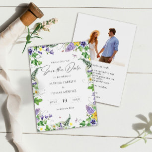 Rustieke Wildflower Save The Date
