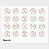 Rustieke Wildflower Spring Wedding, Romantische tu Ronde Sticker (Vel)