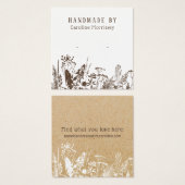 Rustieke Wildflower Stud Oorbel Display Kaart (Voorkant /achterkant)