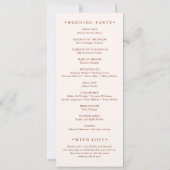 Rustieke Wildflower Terracotta Boho Wedding Progra (Achterkant)