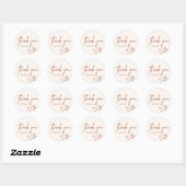 Rustieke Wildflower Terracotta Boho Wedding Ronde Sticker (Vel)