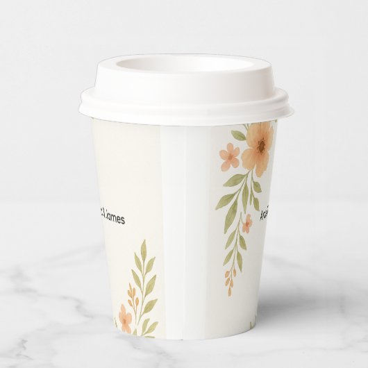 Rustieke Wildflower Trouwpapier Cups Papieren Bekers (Rechts)