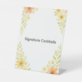 Rustieke Wildflower Trouwtafel Teken Reclamebord Met Voetstuk