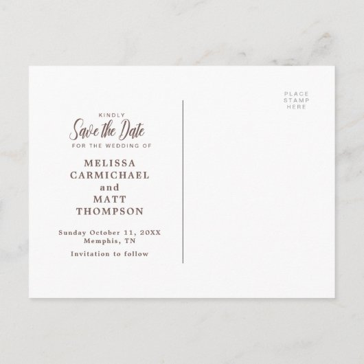 Rustieke Wildflower Waterverf Bewaar de datum Brui Aankondigingskaart (Achterkant)