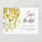 Rustieke Wildflower Waterverf Bewaar de datum Brui Aankondigingskaart (Voorkant)
