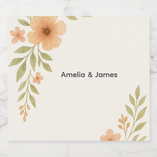 Rustieke Wildflower Wedding Liquor Bottle Labels Likeurfles Etiket (Enkel label)