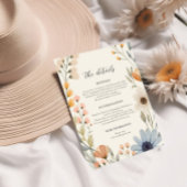 Rustieke Wildflower Wreath Garden Wedding Informatiekaartje