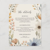 Rustieke Wildflower Wreath Garden Wedding Informatiekaartje (Voorkant)