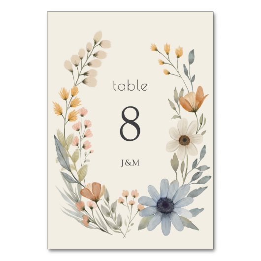 Rustieke Wildflower Wreath Garden Wedding Kaart (Voorkant)