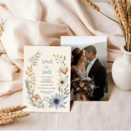 Rustieke Wildflower Wreath Wedding Save The Date Kaart
