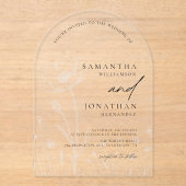 Rustieke Wildflowers Elegant Modern Wedding Acryl Uitnodigingen (Voorkant)