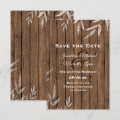 Rustieke wilg op houten bruiloft save the date (Voorkant / Achterkant)