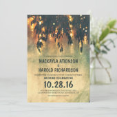 rustieke wilgenboom lichten bruiloft uitnodiginge kaart (Staand voorkant)