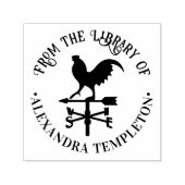 Rustieke windvaan #3 Ronde bibliotheekboeknaam Zelfinktende Stempel (Design)