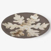 Rustieke winter Berkenhout sneeuwvlok bruin wit Papieren Bordje (Gekanteld)