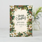 Rustieke Winter Berry Christmas Party Feestdagenkaart (Staand voorkant)