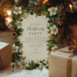 Rustieke Winter Berry Christmas Party Kaart
