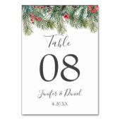 Rustieke Winter Berry Pine Greenery bruiloft Kaart (Achterkant)