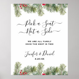 Rustieke Winter Berry Pine Greenery bruiloft Poster