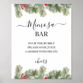 Rustieke Winter Berry Pine Greenery bruiloft Poster