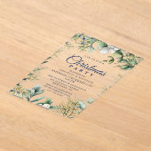 Rustieke Winter Bloemen Kerstfeest Acryl Uitnodigingen (Laagn)